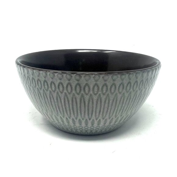 Mikasa Broadway – Gray Aqua/Brown Embossed 6” Soup Cereal Bowl - Picture 1 of 7